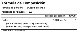 Garlic Oil 5000mg 100tabs - Imagen 2